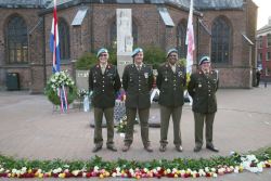 4-5-2022, rotterdam, dodenherdenking oud-ijsselmonde, oorlogsmonument adriaen janszkerkfoto rob kamminga